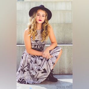 Free People La Mar Print Boho High Low Maxi Dress Small